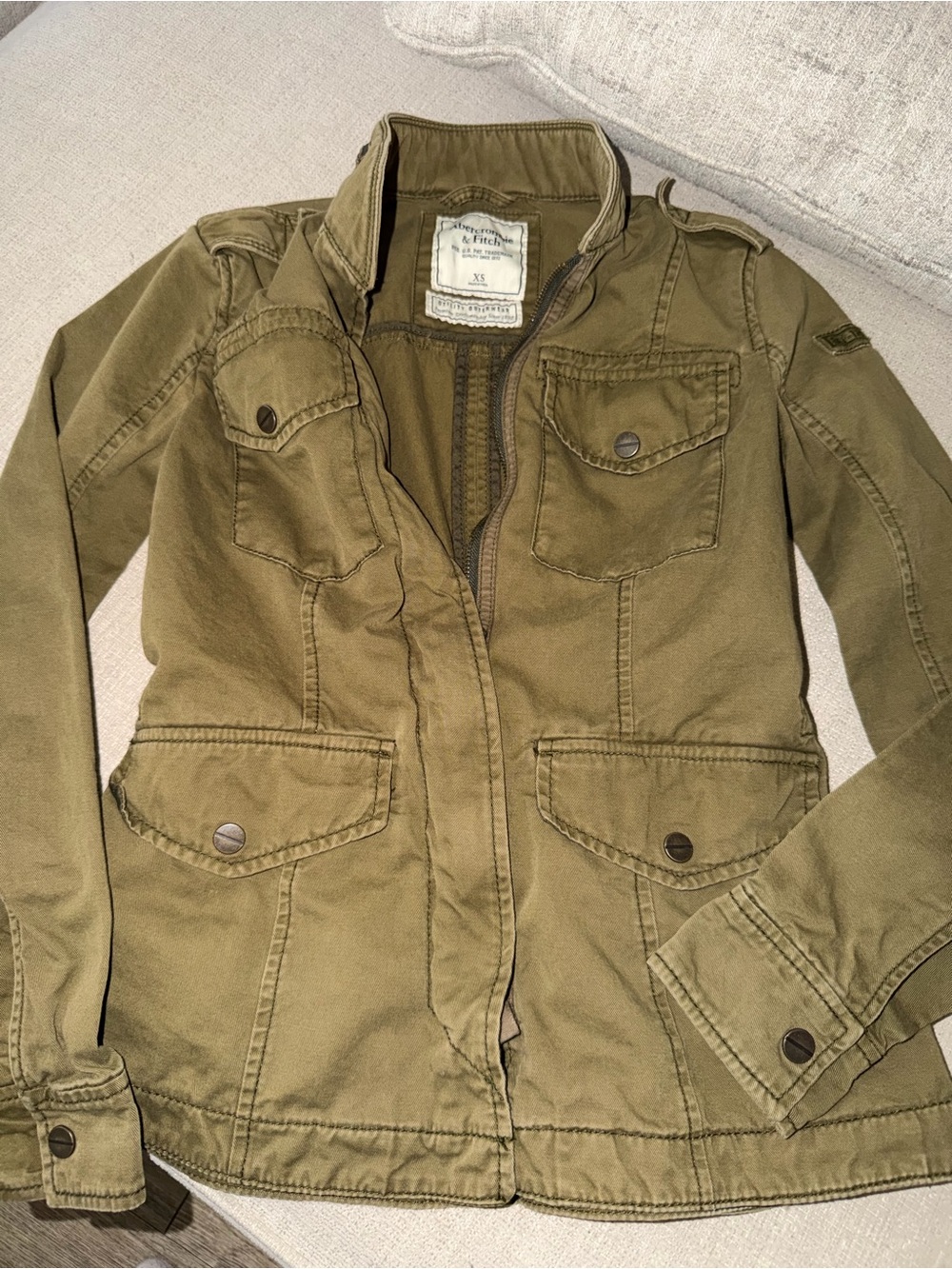 Abercrombie & Fitch Olive Utility Field Jacket